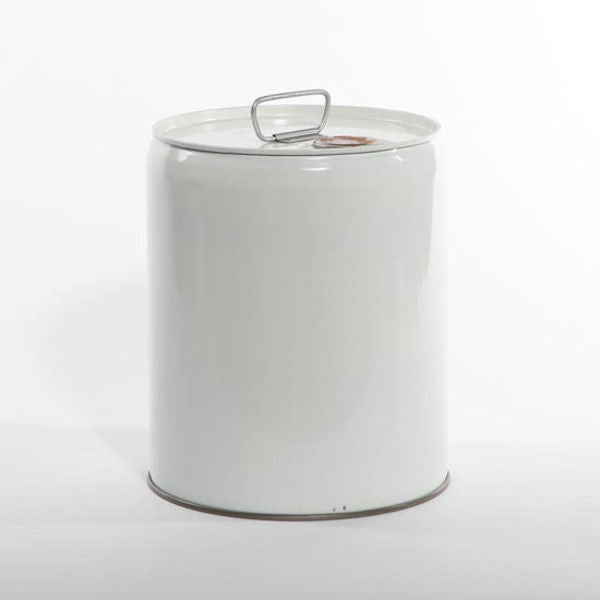 Tight Head Pail, Steel, White, 5 gal., UN Rating Liquid: Y2.0/300