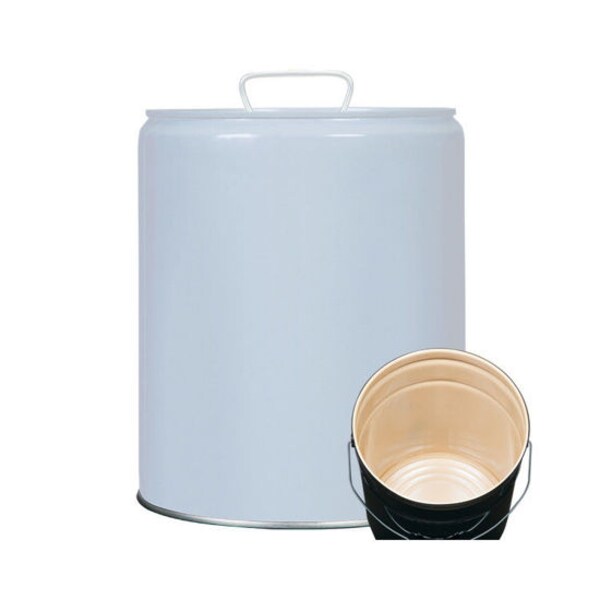Tight Head Pail, Steel, Gray, 5 gal., Height: 13-7/16