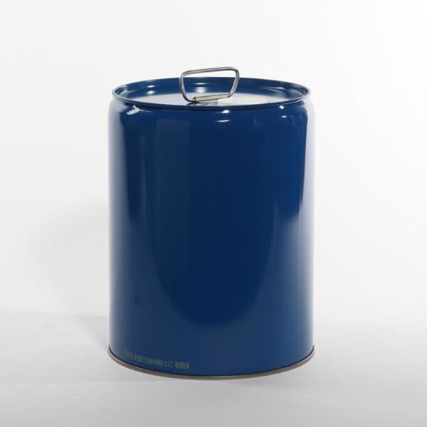 Tight Head Pail, Steel, Blue, 5.3 gal., Shape: Round