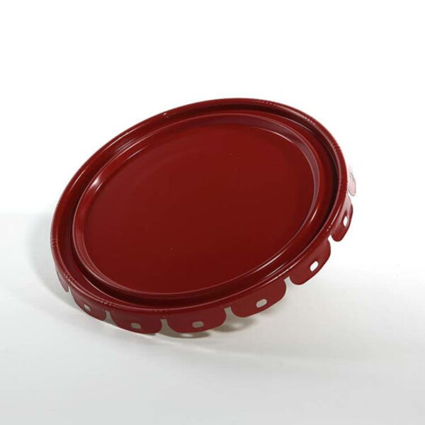 Cover, Steel, Red, 5 gal., Type: Lug