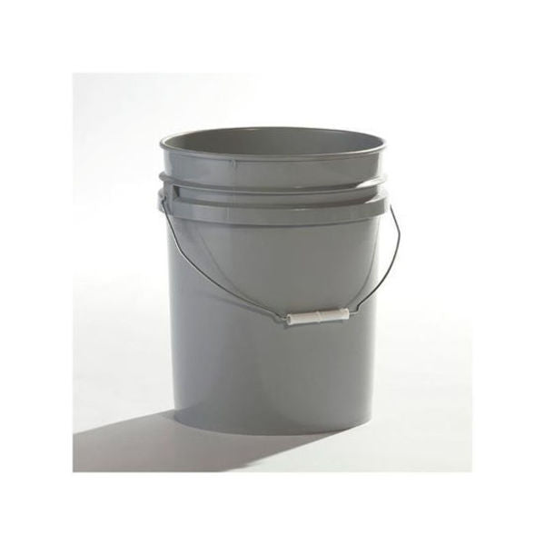 Open Head Pail, HDPE, Gray, 5 gal.