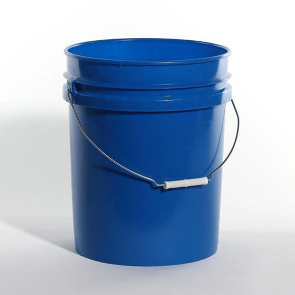 Open Head Pail, HDPE, Blue, 5 gal.