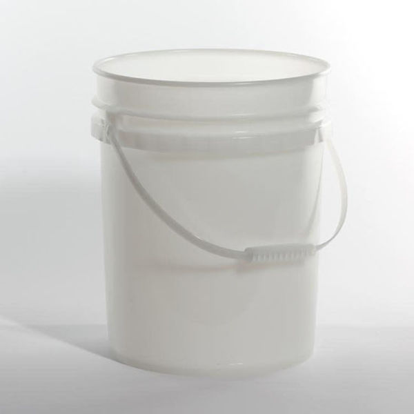 Open Head Pail, HDPE, Natural, 5 gal., Height: 14-7/16