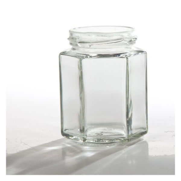 Hex Glass Jar, 6.4 oz.
