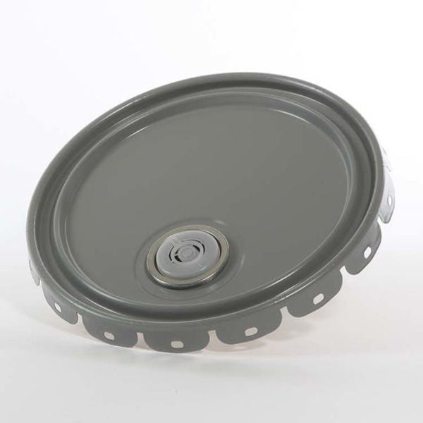 Cover, Steel, Gray, 5 gal., Type: Lug with Rieke