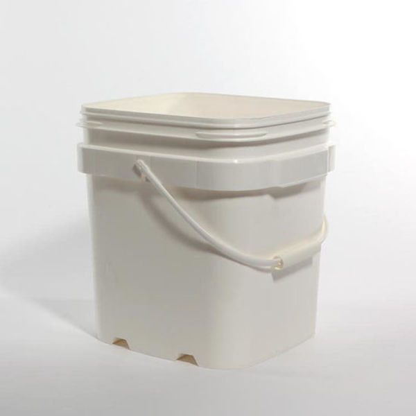 Open Head Pail, HDPE, White, 6.5 gal.