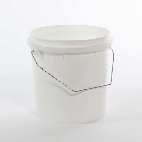 Open Head Pail, HDPE, White, 1 gal., Height: 7.52