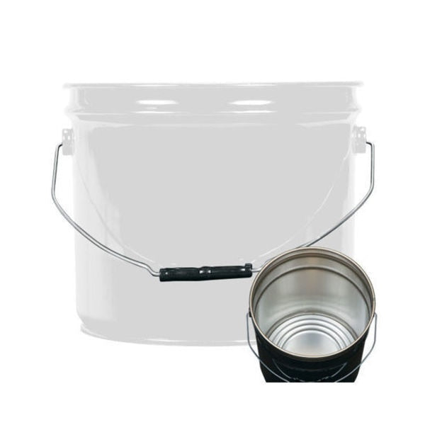 Open Head Pail, Steel, White, 3.5 gal.