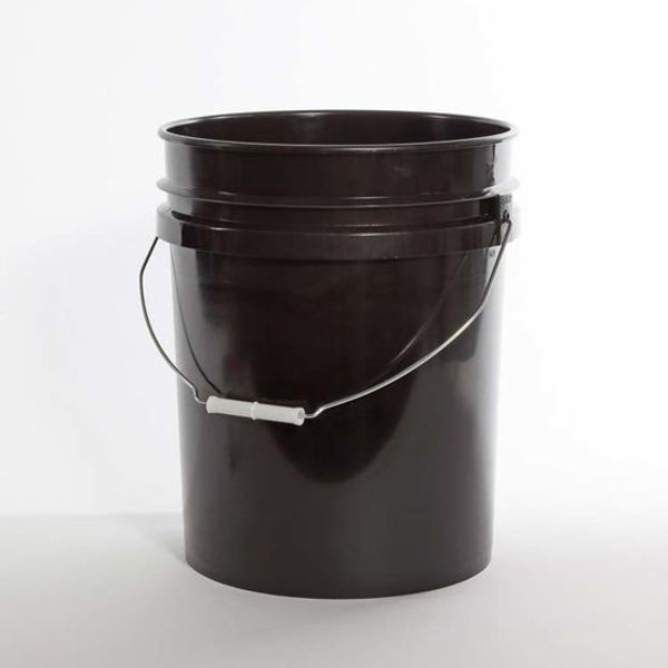 Open Head Pail, HDPE, Black, 5 gal., Height: 14-9/16