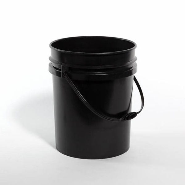 Open Head Pail, HDPE, Black, 5 gal., Height: 14-7/16