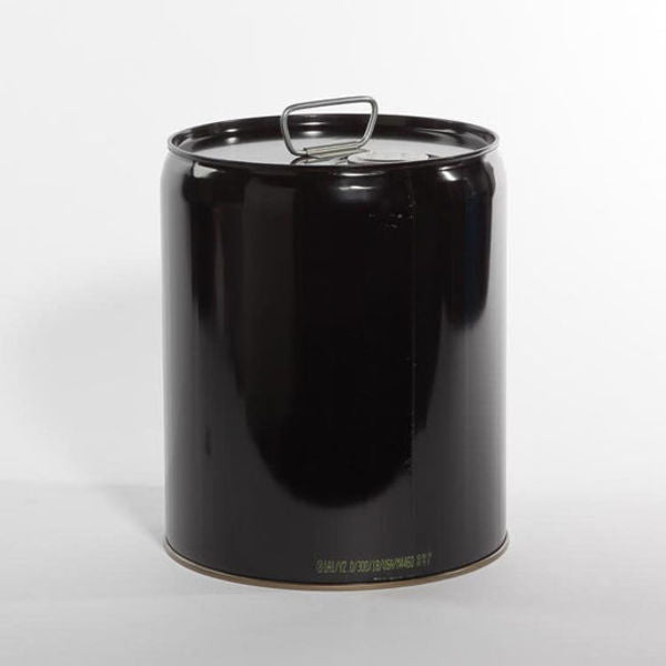 Tight Head Pail, Steel, Black, 5 gal.