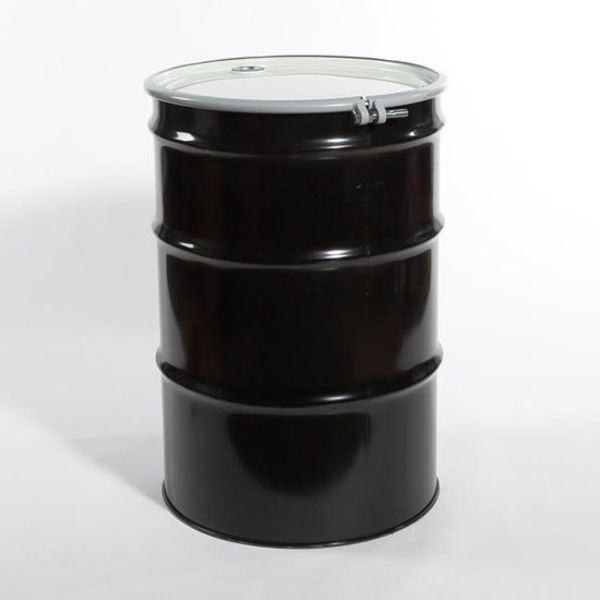 Stl Drum, Gasket Fittings, OH, Blk, 55 gal.