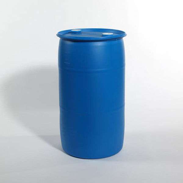 Plstc Drum, Fittings, Tght Hd, Blu, 35 gal.