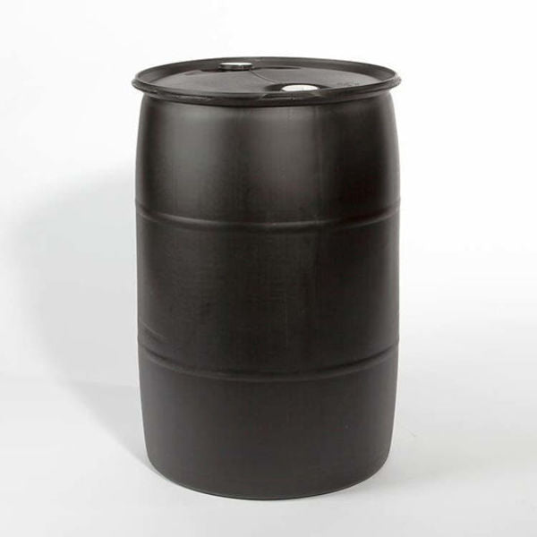 Plstc Drum, Fittings, Tght Hd, Blk, 55 gal.