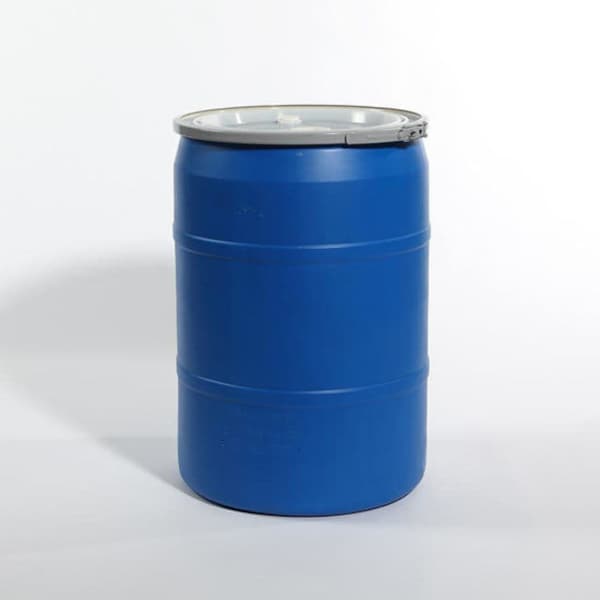 Plstc Drum, Fittings, Opn Hd, Blu, 30 gal.