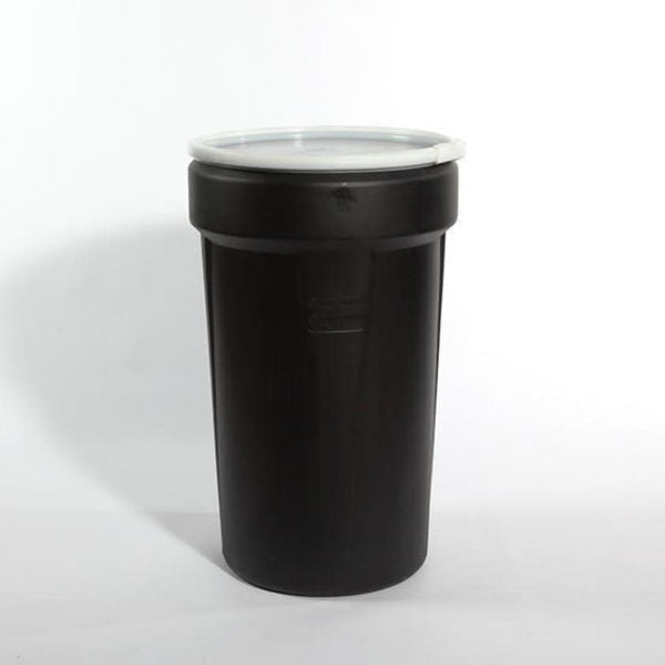 Plastic Drum, OH Nestable, 55 gal., Black