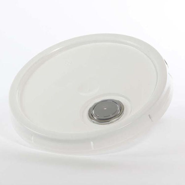 Cover, HDPE, White, 3.5-6 gal., Height: 1-7/16