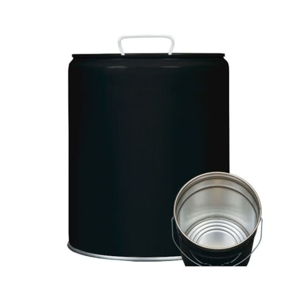 Tight Head Pail, Steel, Black, 5 gal., UN Rating Liquid: Y1.8/100