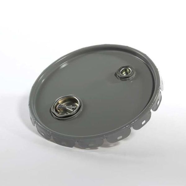 Cover, Steel, Gray, 5 gal., Type: Lug with 2