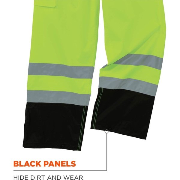 Black Bottom Rain Pants, Lime, 5XL