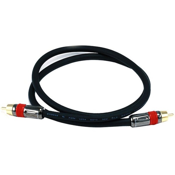 A/V Cable, RCA Coaxial M/M, CL2 rated, 3ft