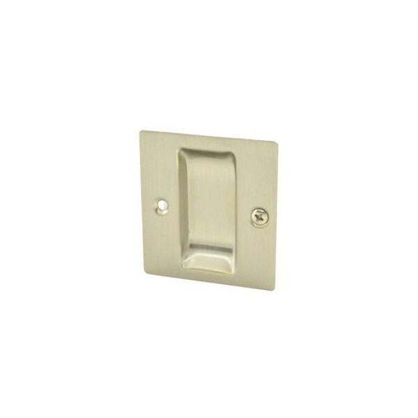 Flush Cup Pocket Door Pull Satin Nickel