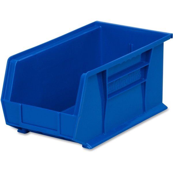 Hang & Stack Storage Bin, Blue, Plastic, 14 3/4 in L x 8 1/4 in W x 7 in H, 60 lb Load Capacity