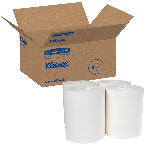 Premiere Centerpull Paper Towel, 1 Ply, 250 Sheets, White, 4 PK
