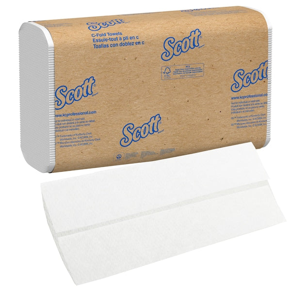 Essential C-Fold Paper Towels, 1, 200, White, 12 PK