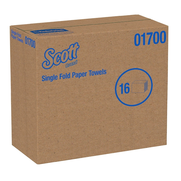 Essential Single Fold Paper Towel, 1 Ply, 250 Sheets, White, 16 PK