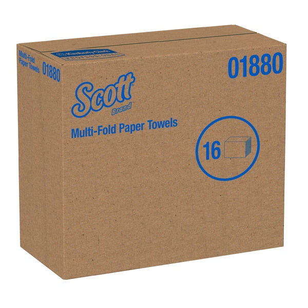 Essential Multifold Paper Towel, 255 Sheets, White, 16 PK