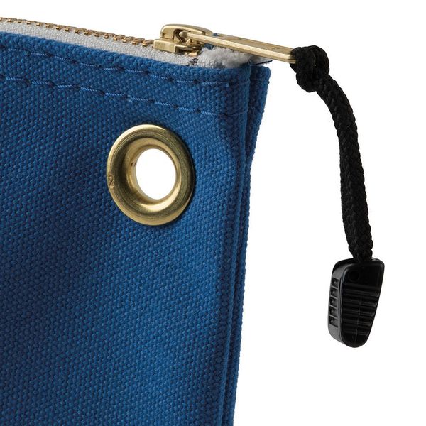 Canvas Bag with Zipper, Large Blue, Canvas, Blue