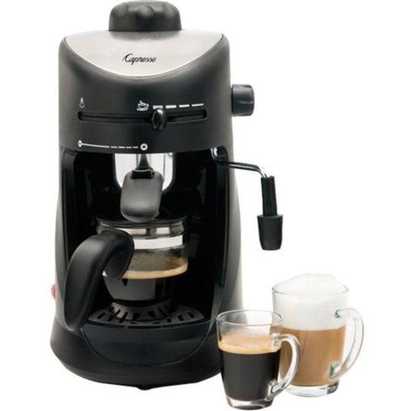 Black/Silver Single Serve 10 oz. Espresso Machine