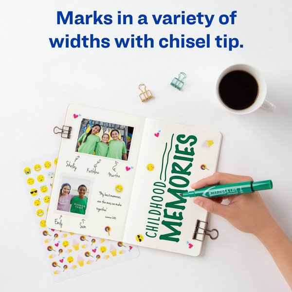 Desk-Style Permanent Marker, Chisel Tip, Green