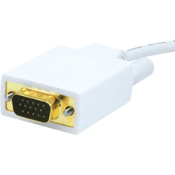 White Mini Display Port to VGA Cable, 3ft 32AWG