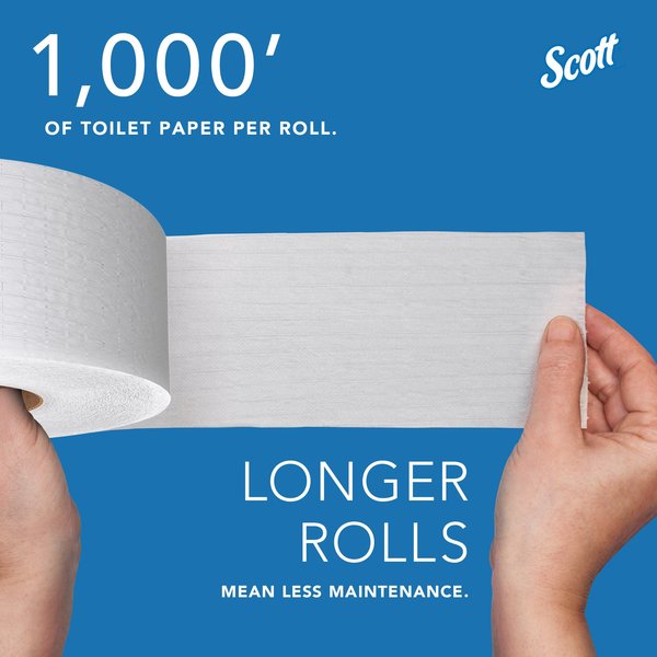 High-Capacity Jumbo Roll Toilet Paper, 2-Ply, Non-perforated, Compact Case (1,000'/Roll, 4 Rolls)