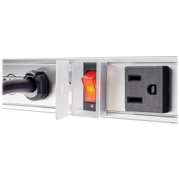 Outlet Strip, 15A, 16 Outlet, 15 ft., Gray