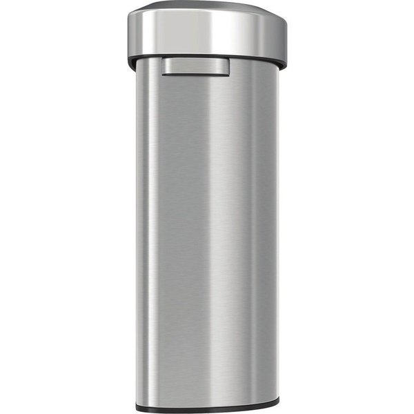 23 gal Round Trash Can, Silver, Stainless Steel
