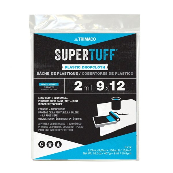 Drop Cloth, LDPE, Clear, 9 ft.L, 2 mil