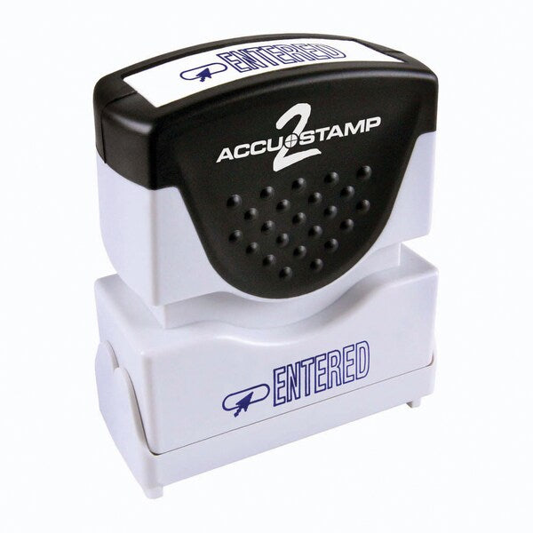 Message Stamp, Entered, Blue Ink