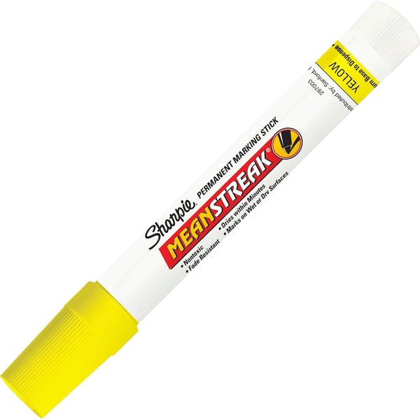 Permanent Marking Stick, Bullet Tip Yellow PK12