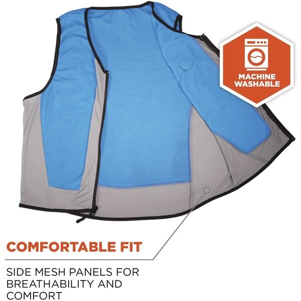 Cooling Vest, 4 hr. Time, XL Size, Blue