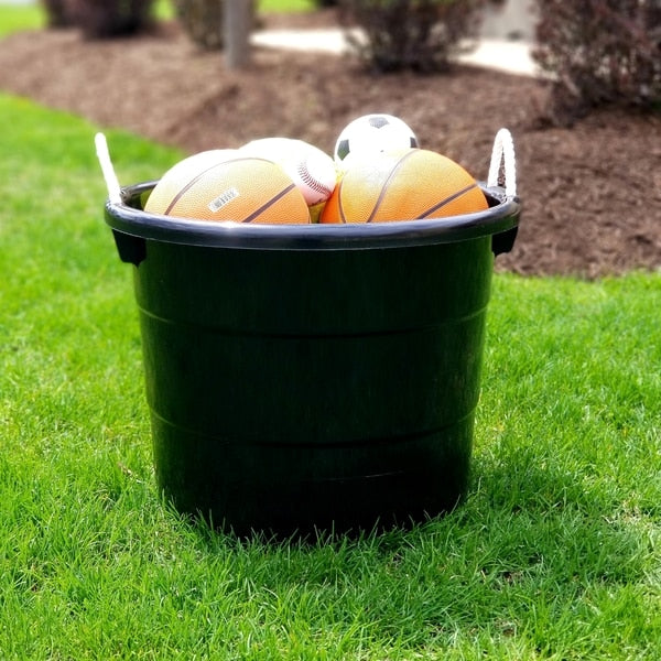 Storage Tub w/ Rope Handles, 18 Gal, Black