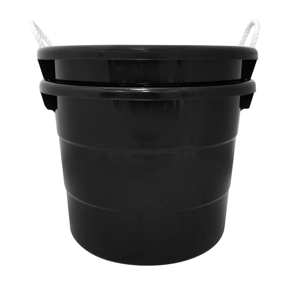 Storage Tub w/ Rope Handles, 18 Gal, Black