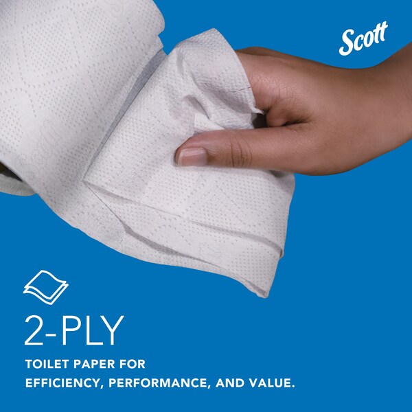 Professional Standard Roll Toilet Paper, 2-Ply Individually wrapped rolls, 550 Sheets/Roll, 80 Rolls