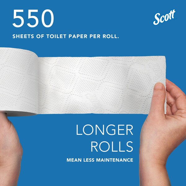 Professional Standard Roll Toilet Paper, 2-Ply Individually wrapped rolls, 550 Sheets/Roll, 80 Rolls