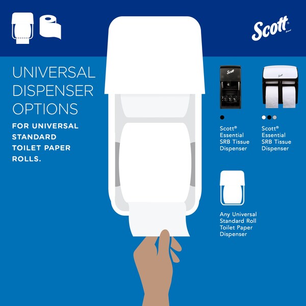 Professional Standard Roll Toilet Paper, 2-Ply Individually wrapped rolls, 550 Sheets/Roll, 80 Rolls