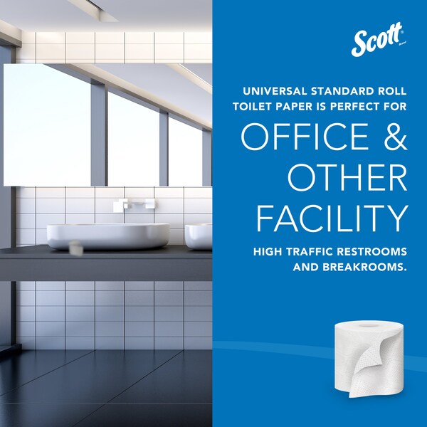 Professional Standard Roll Toilet Paper, 2-Ply Individually wrapped rolls, 550 Sheets/Roll, 80 Rolls