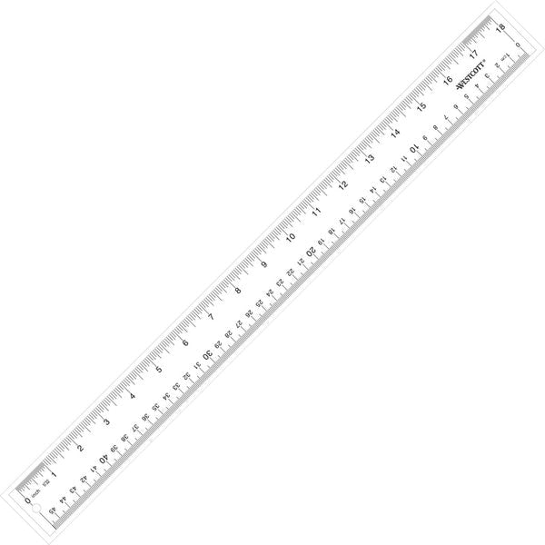 Ruler, 18 Inch, Clear Acrylic