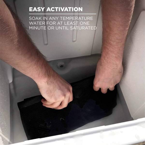 Evaporative Cooling Towel, PVA, Long Lasting Cooling Relief, 29.5 in L x 13 in W, Gray